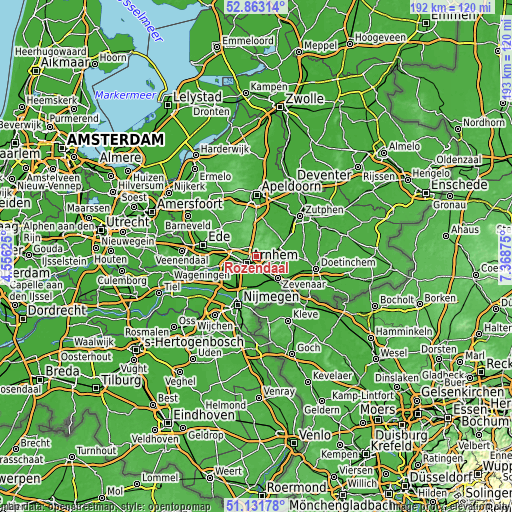 Topographic map of Rozendaal