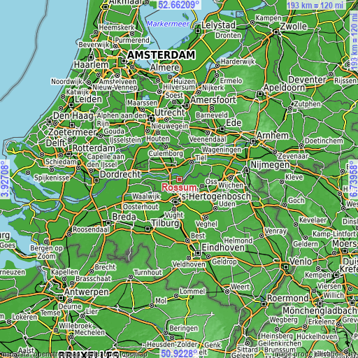 Topographic map of Rossum