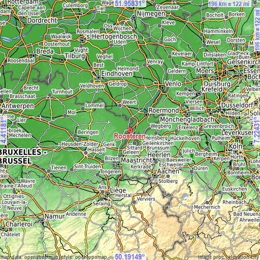 Topographic map of Roosteren