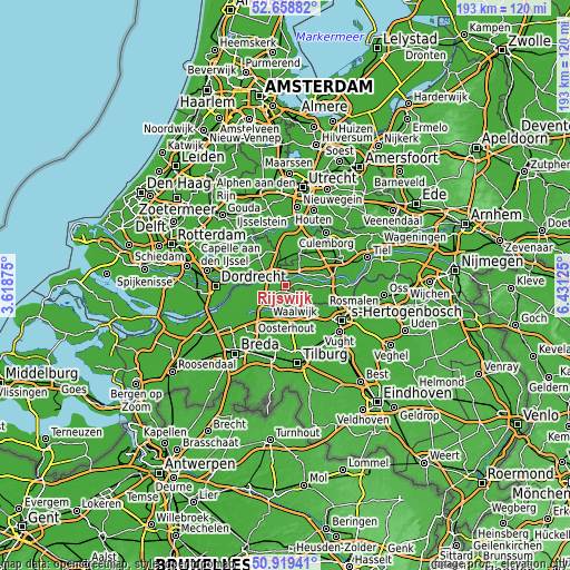 Topographic map of Rijswijk