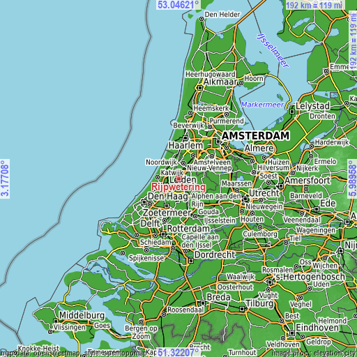 Topographic map of Rijpwetering