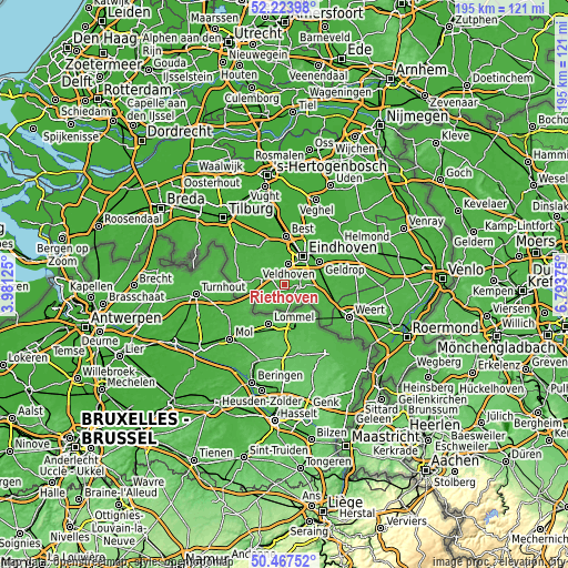 Topographic map of Riethoven