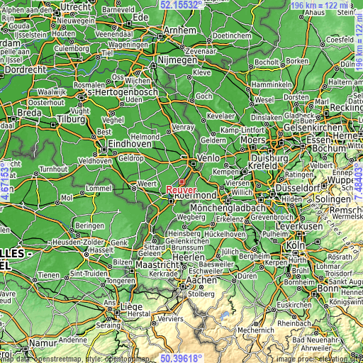 Topographic map of Reuver