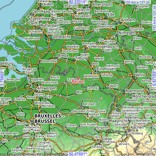 Topographic map of Reusel