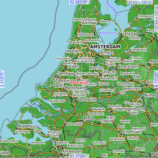 Topographic map of Reeuwijk