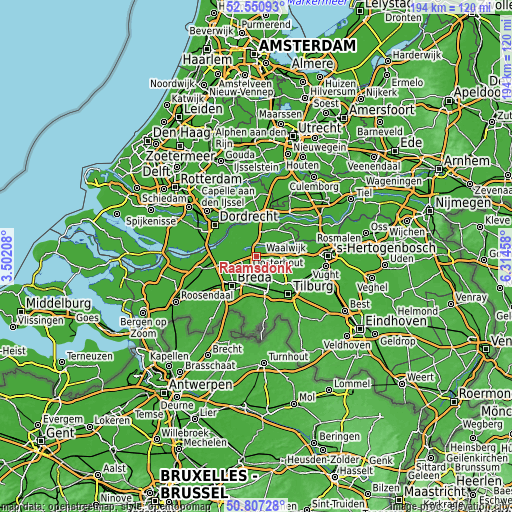 Topographic map of Raamsdonk