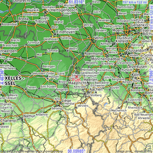 Topographic map of Puth