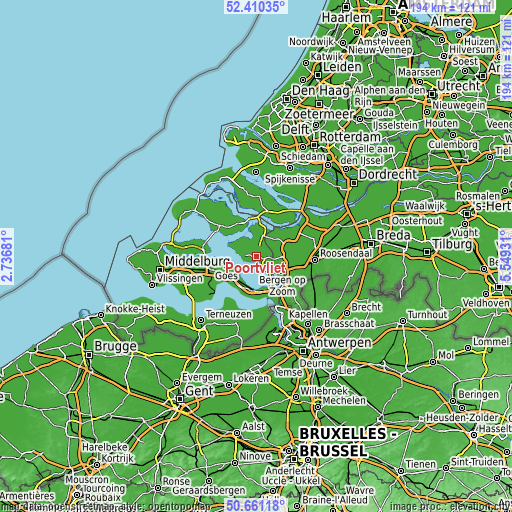 Topographic map of Poortvliet