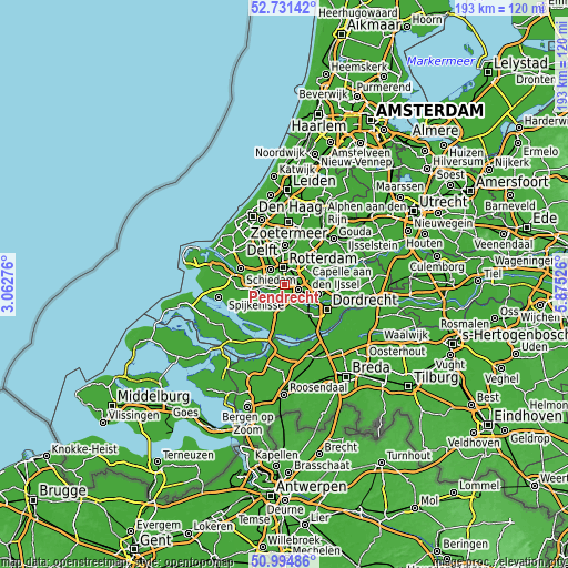 Topographic map of Pendrecht