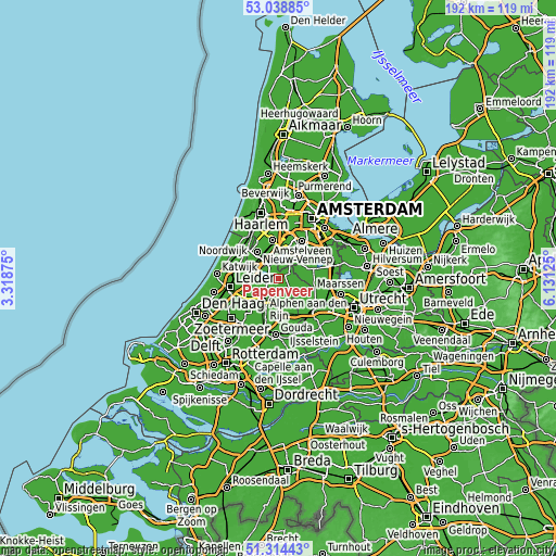 Topographic map of Papenveer