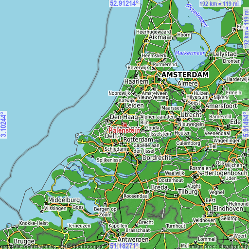 Topographic map of Palenstein