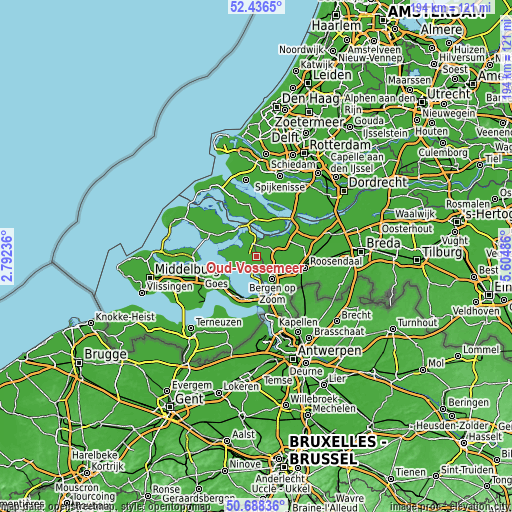 Topographic map of Oud-Vossemeer