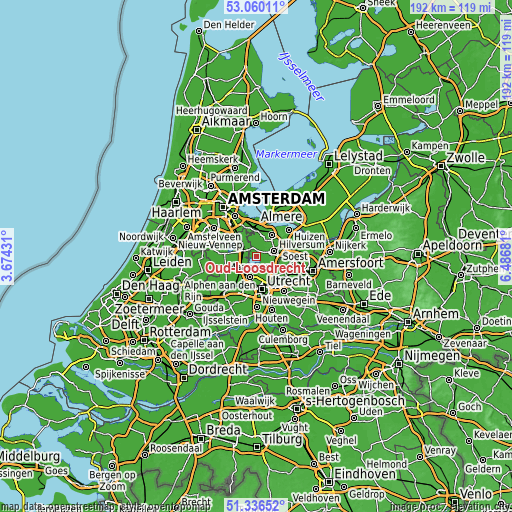 Topographic map of Oud-Loosdrecht