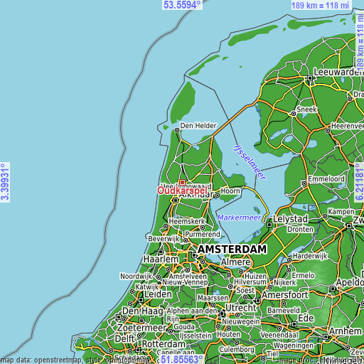 Topographic map of Oudkarspel