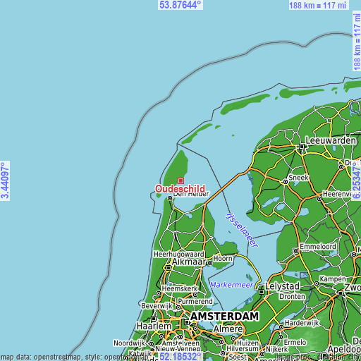 Topographic map of Oudeschild