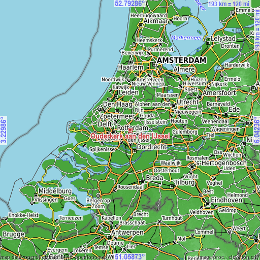 Topographic map of Ouderkerk aan den IJssel