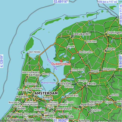 Topographic map of Oudemirdum