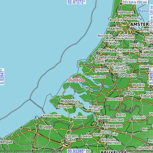 Topographic map of Ouddorp