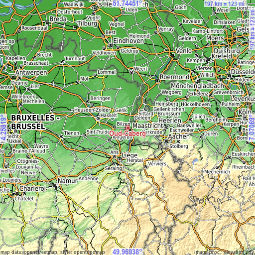 Topographic map of Oud-Caberg