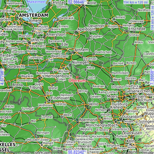 Topographic map of Ottersum