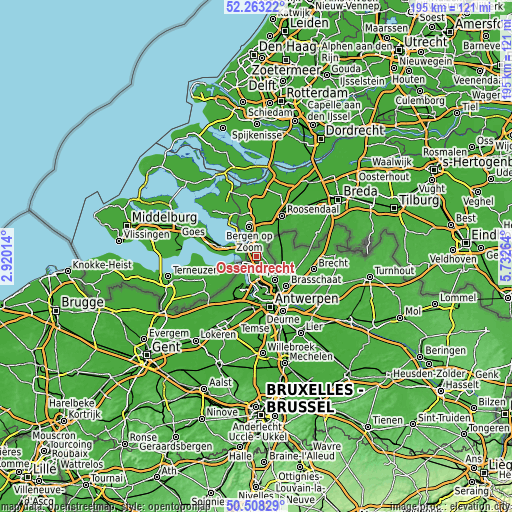 Topographic map of Ossendrecht