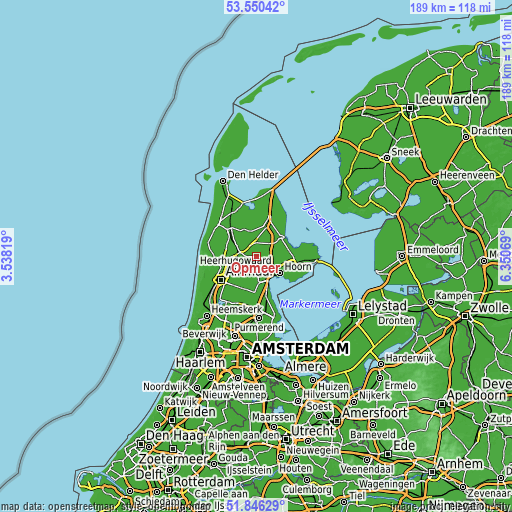 Topographic map of Opmeer