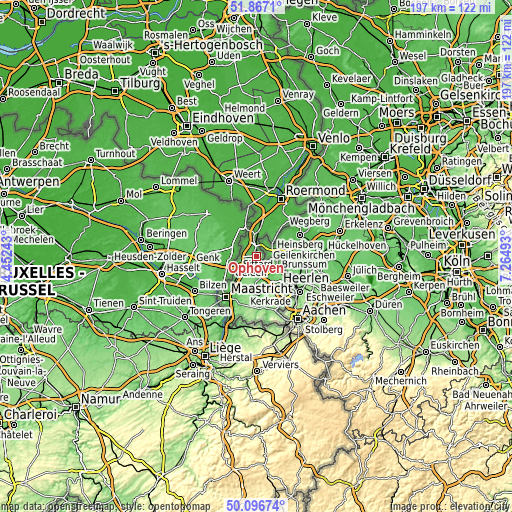 Topographic map of Ophoven