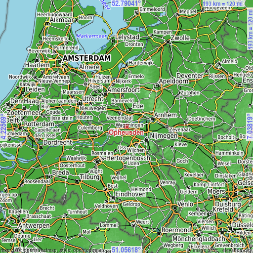 Topographic map of Opheusden