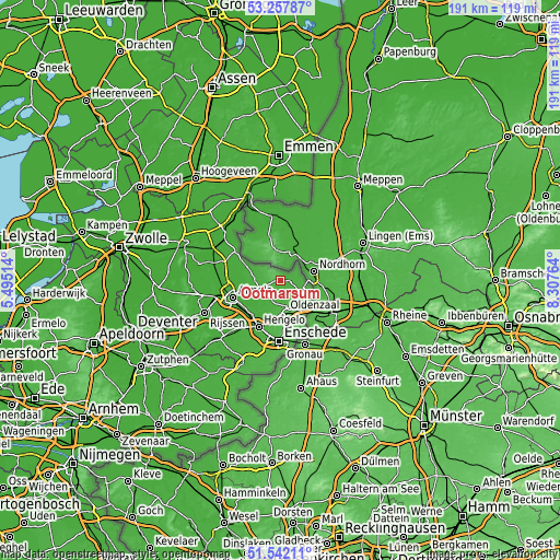 Topographic map of Ootmarsum