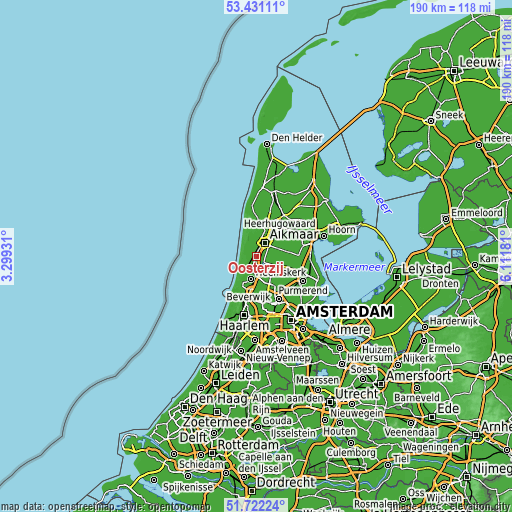 Topographic map of Oosterzij