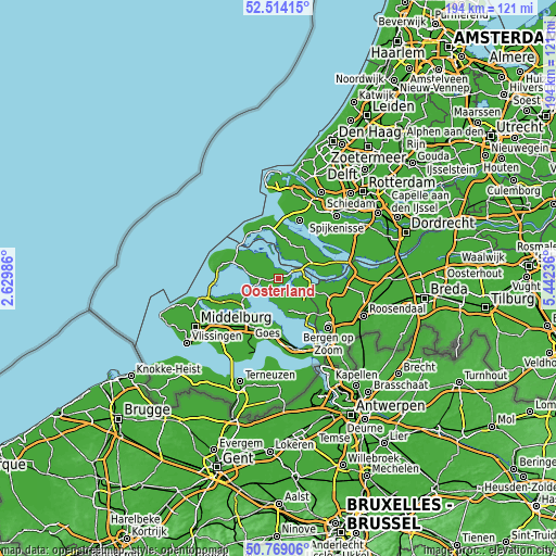 Topographic map of Oosterland