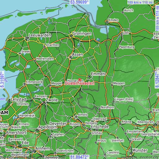 Topographic map of Oosterhesselen