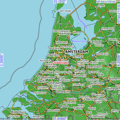 Topographic map of Oosteinde