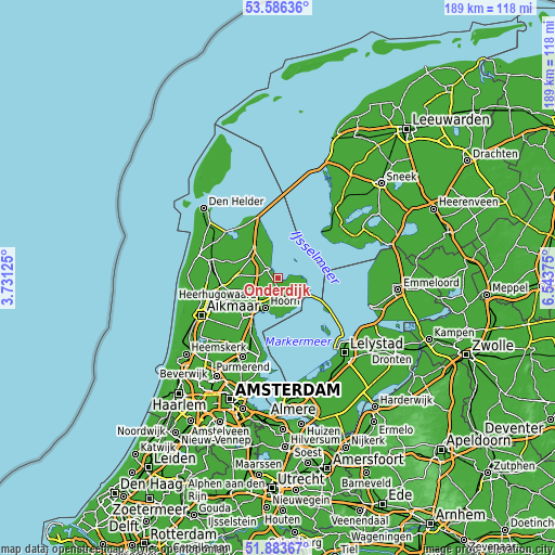 Topographic map of Onderdijk