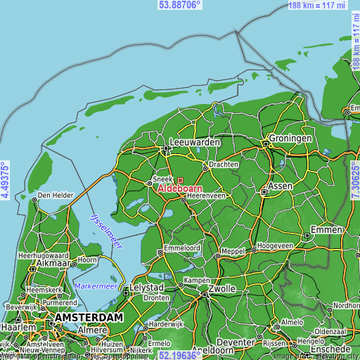 Topographic map of Aldeboarn