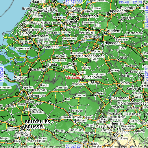 Topographic map of Oirschot