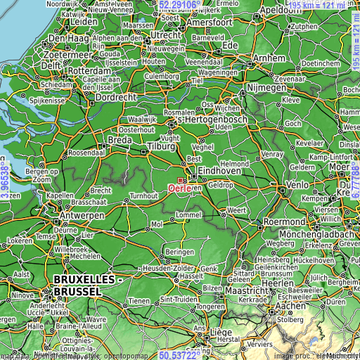 Topographic map of Oerle