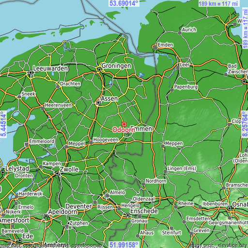 Topographic map of Odoorn