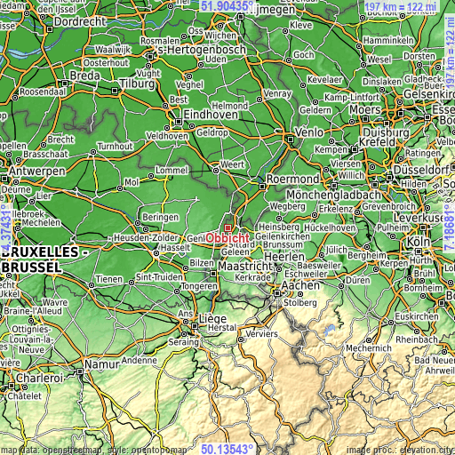 Topographic map of Obbicht