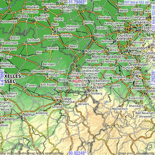 Topographic map of Nuth