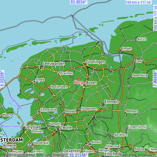 Topographic map of Norg