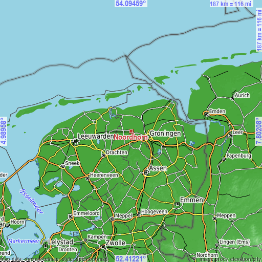 Topographic map of Noordhorn