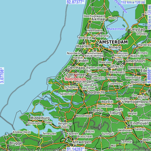 Topographic map of Noordeinde