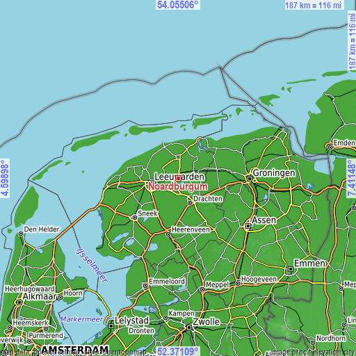 Topographic map of Noardburgum