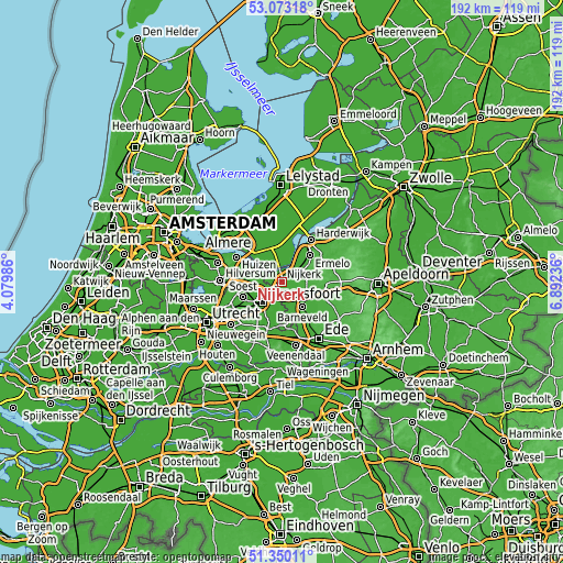 Topographic map of Nijkerk