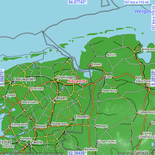 Topographic map of Nieuwolda