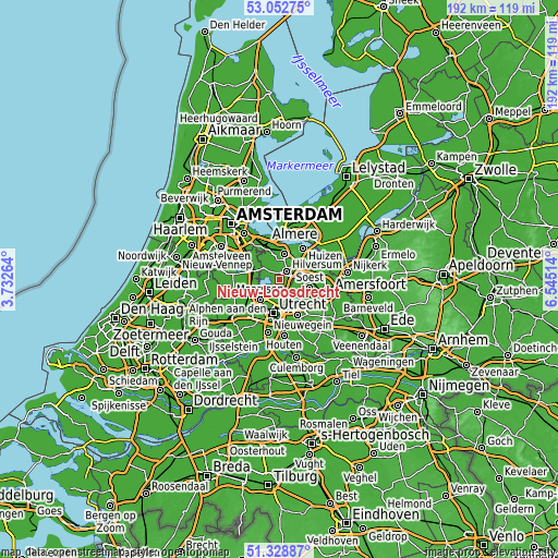 Topographic map of Nieuw-Loosdrecht