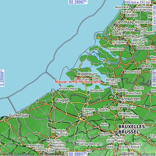 Topographic map of Nieuw- en Sint Joosland