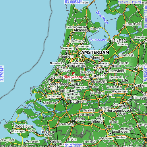 Topographic map of Nieuwkoop