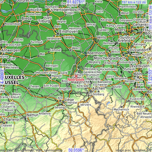 Topographic map of Neerbeek